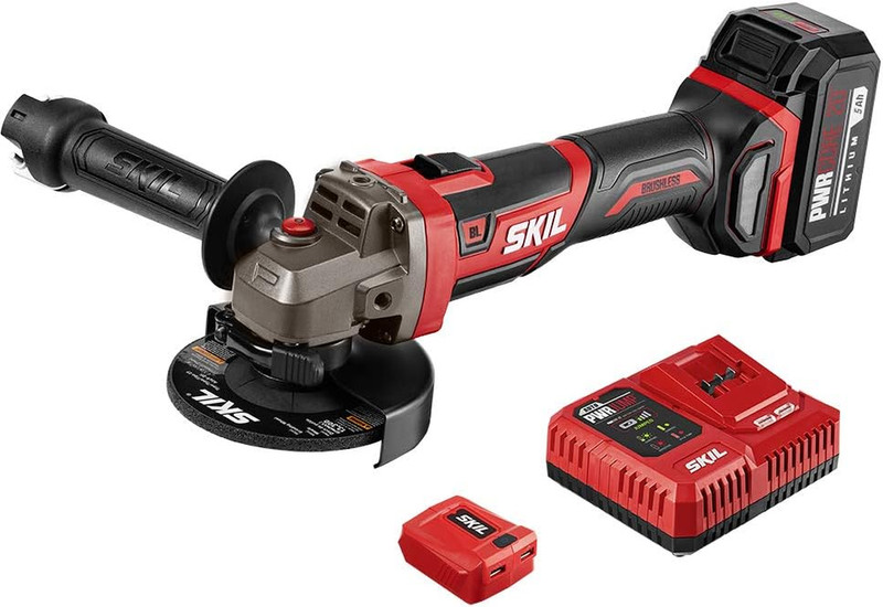 PWR CORE 20 Brushless 20V 4-1/2 Angle Grinder, Included 5.0Ah Battery, Pwrjump C gallery
