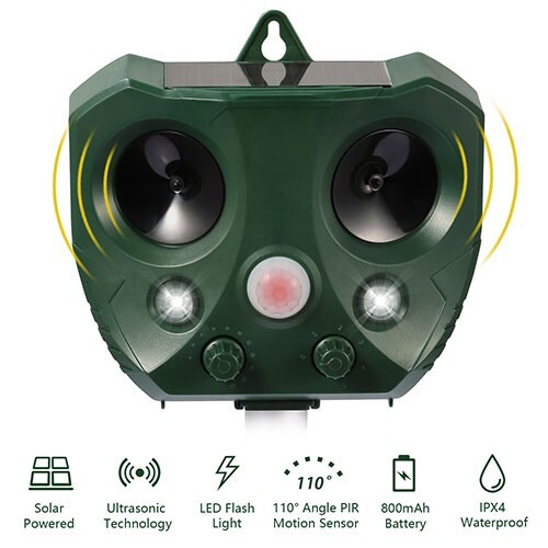 Ultrasonic Animal Repeller Solar Powered Repellent with Motion Sensor iMountek gallery