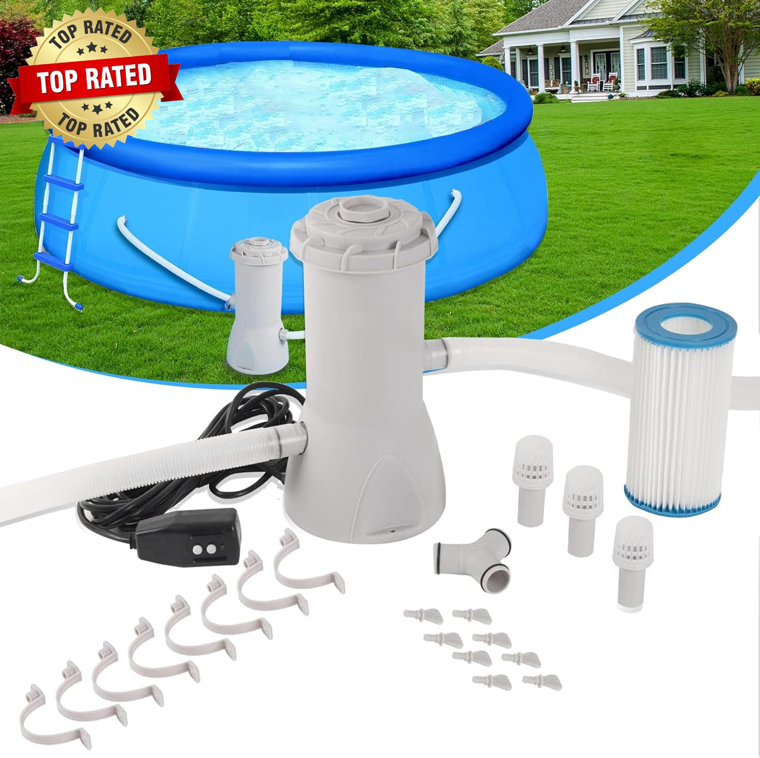 1000 GPH Pool Pumps, above Ground Pool Filter Pump for Swimming Pools 1000 GPH P gallery