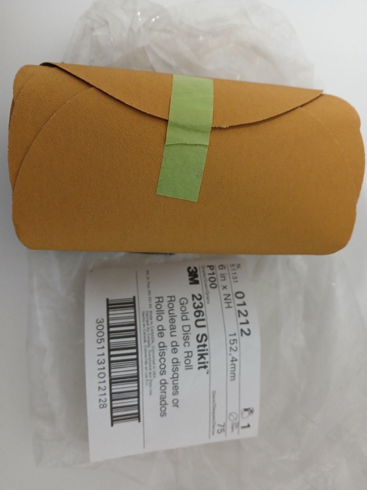 2Rolls 3M 01212 Stikit Gold Sanding Disc Roll, 6 In, P100 Grit, 2x75 = 150 Discs gallery