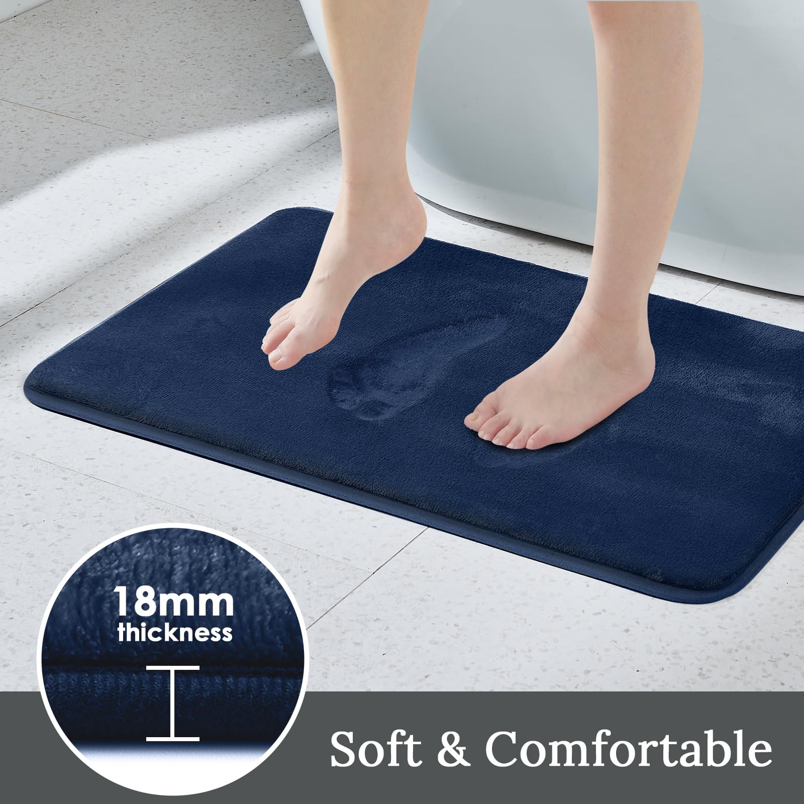 Bathroom Rugs Sets 3 Piece Ultra Soft Velvet Memory Foam Bath Rugs Non-Slip &. gallery