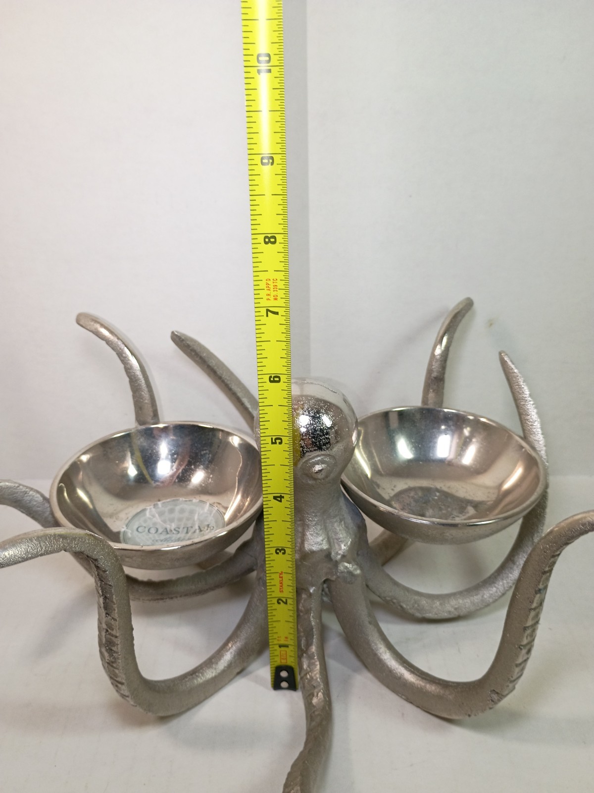 Octopus Nautical Silver Tone Metal Candy And Nut Dish Bowl Server Made In India gallery