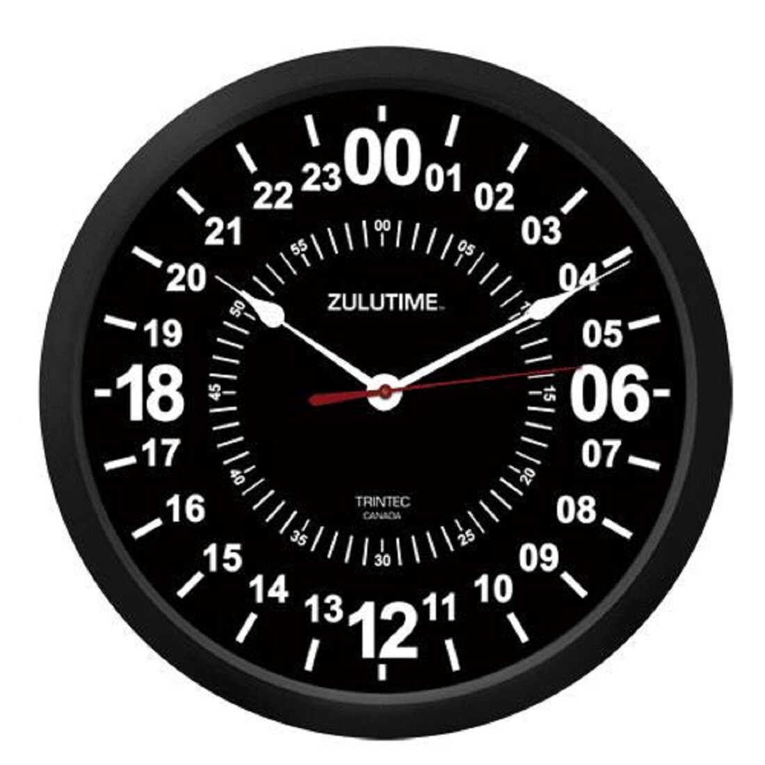 New TRINTEC 24 Hour Clock 10" BLACK Military SWL ZULU Time Ham Shack Radio Gift gallery