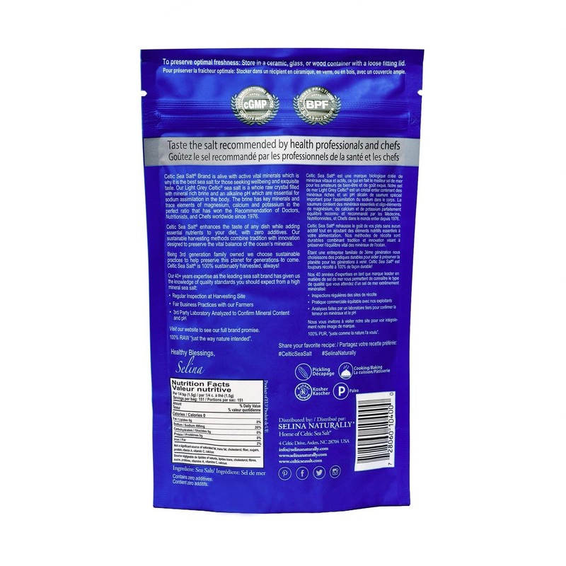 Light Grey Celtic Sea Salt - Resealable Bag - Additive-Free - Perfect fo gallery