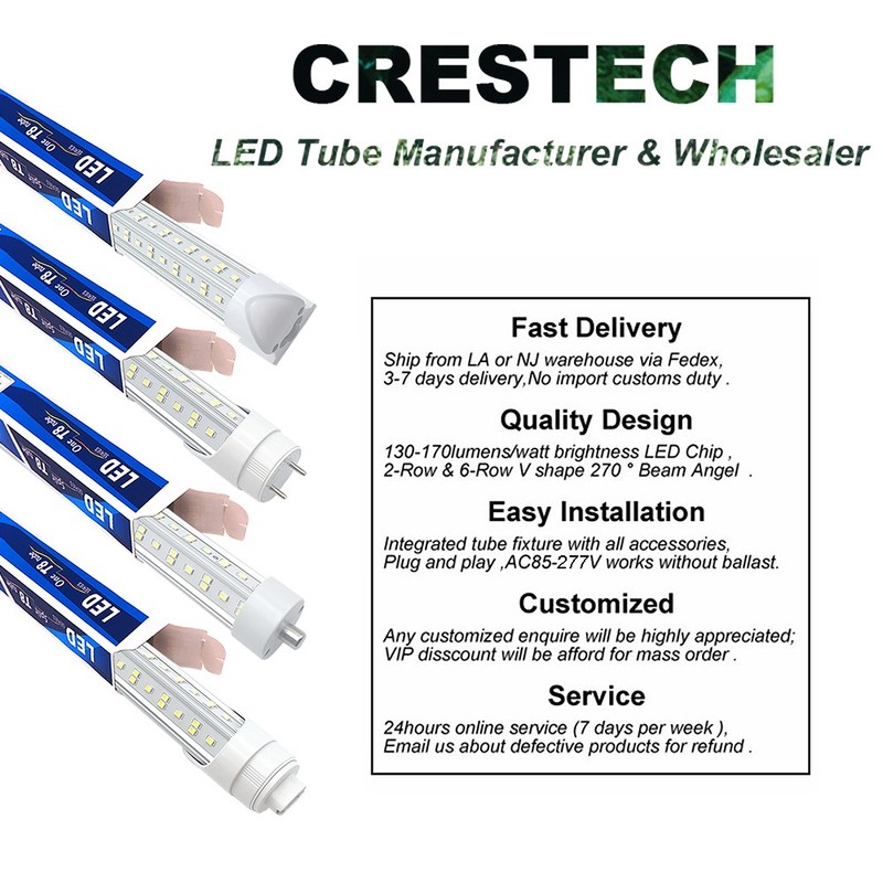 25 Pack 4' Integrated LED Shop Light Fixture Garage 72W V-Shape Led Tube Light gallery