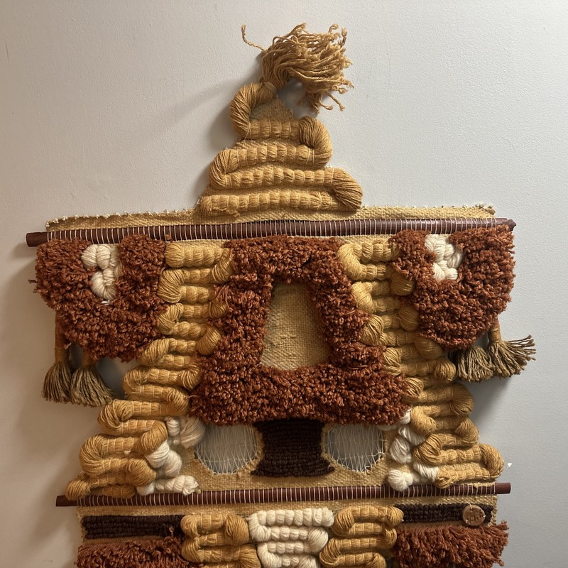 Vintage Retro BOHO Macrame Wall Hanging Art Beading Wood 30x48 gallery
