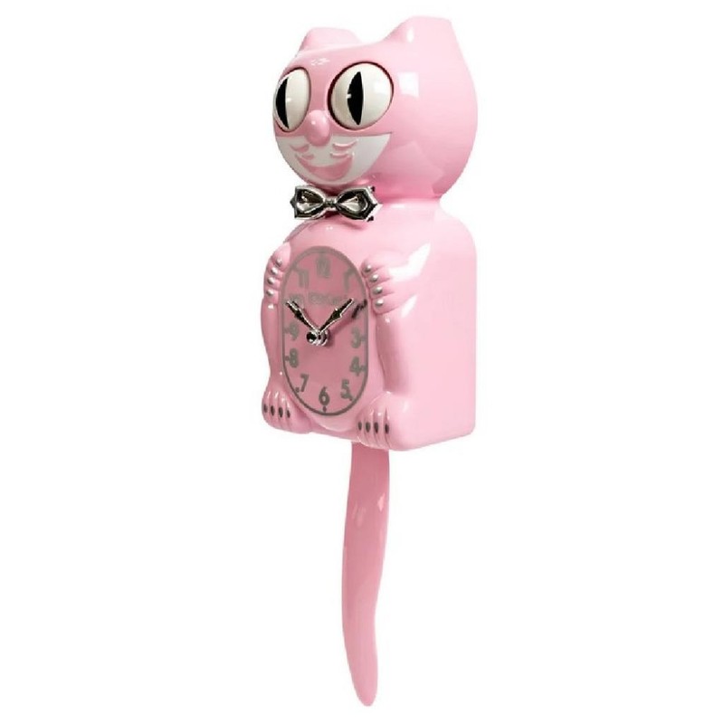 RETRO KITCHEN KIT CAT CLOCK 15.5" Pink Kit-Cat Klock MADE IN USA Free Battery gallery