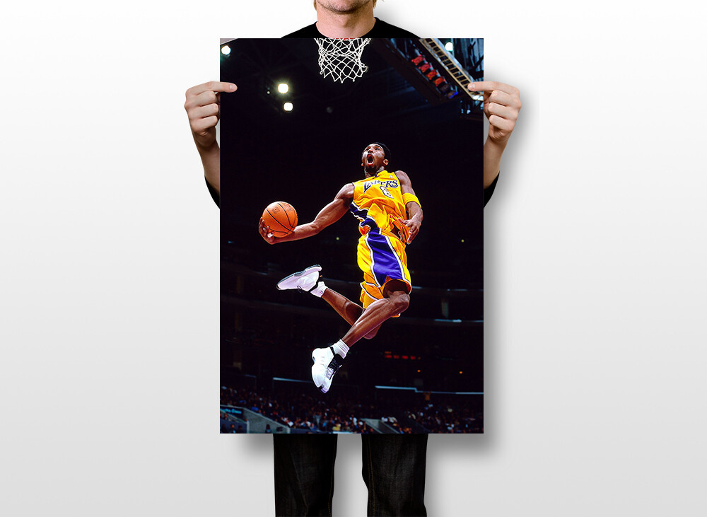 Kobe Bryant Dunks Basketball Sports Silk Print Wall Home Decor - POSTER 20x30 gallery