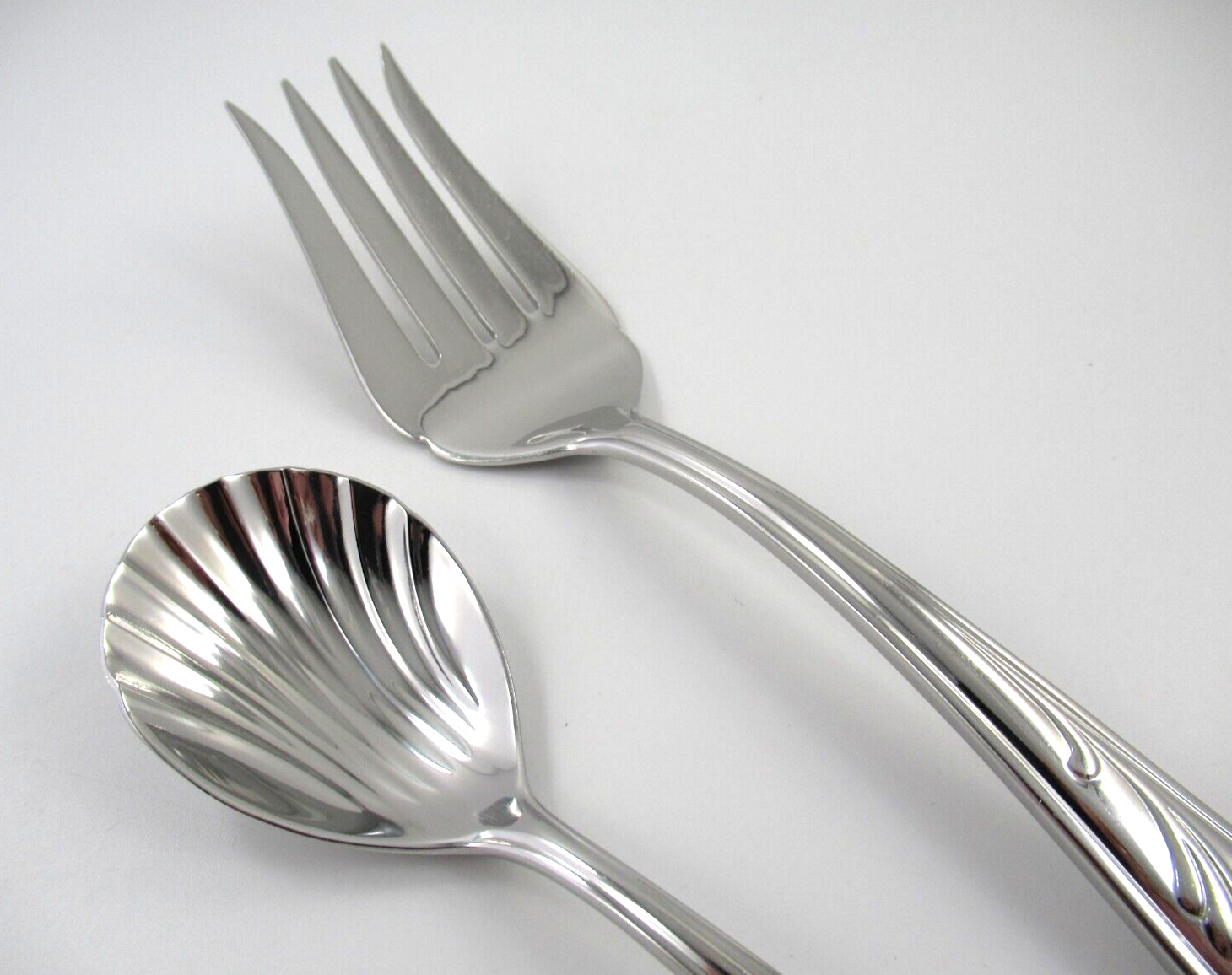 Lenox POPPIES ON BLUE 2 Serving Pcs. Glossy 18/8 Stainless Steel Flatware Korea gallery
