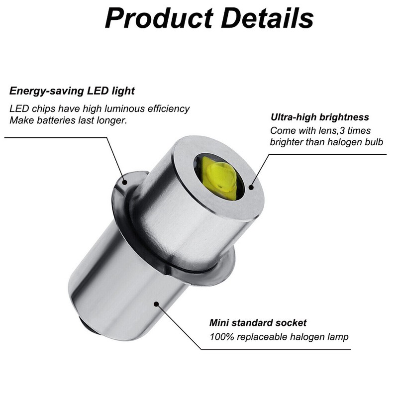 2Pcs White Flashlight bulbs For Bosch / CFL180 / FL10A / FL11A / FL11 2609200306 gallery