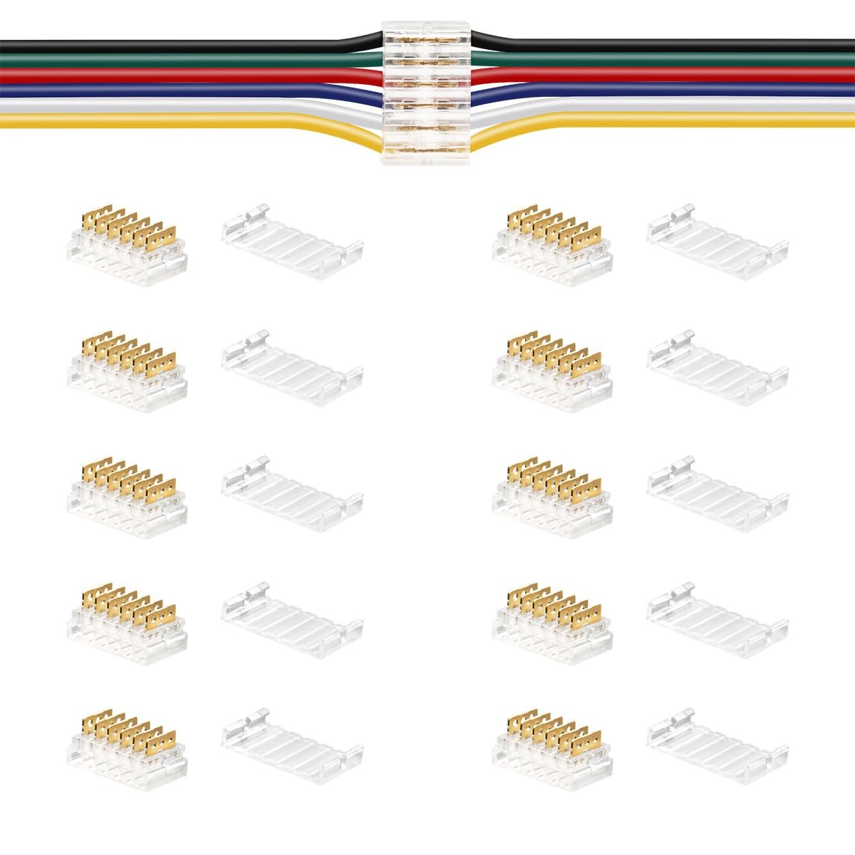 SLLHUT 10 Pcs 6 Pin Quick Connect Crimp on Wire connectors for 20 to 24 AWG L... gallery
