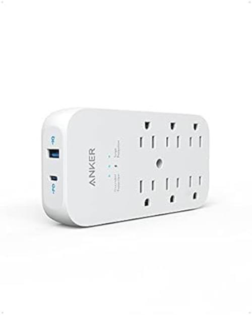 Anker Outlet Extender and USB Wall Charger, 6 Outlets and 2 USB Ports, 20W USB C gallery