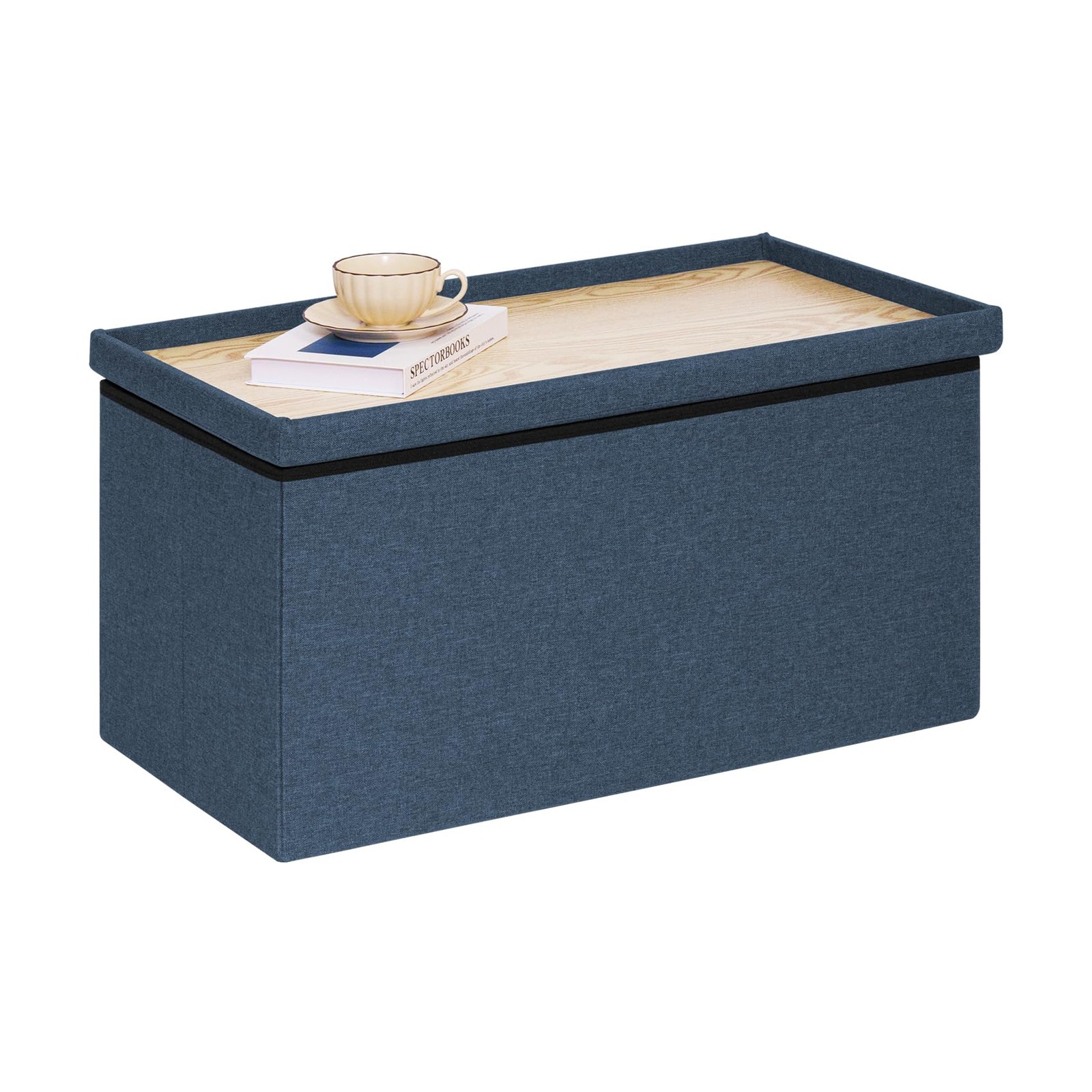 PINPLUS Folding Storage Ottoman Bench,Storage Ottoman with Lid Tray, 30'',550 lb gallery