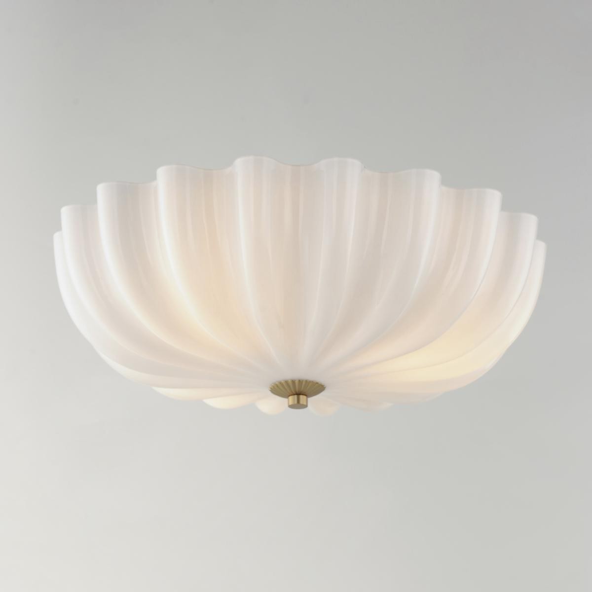 Maxim Lighting 22650WTNAB Bundt Semi-Flush Mount White and Natural Aged Brass gallery
