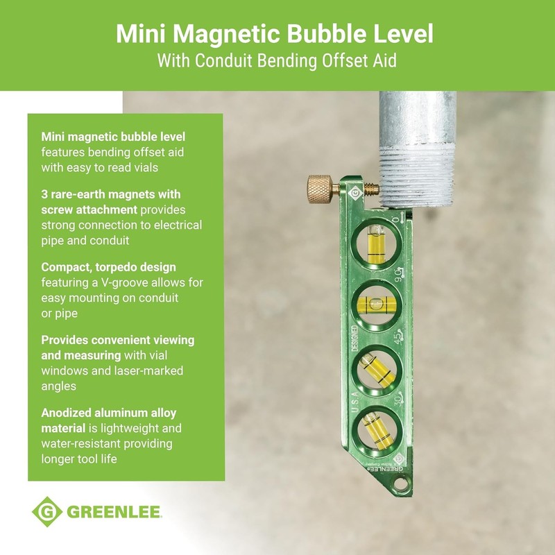 Greenlee L77 Mini Magnetic Bubble Level with Conduit not_applicable, Clear gallery