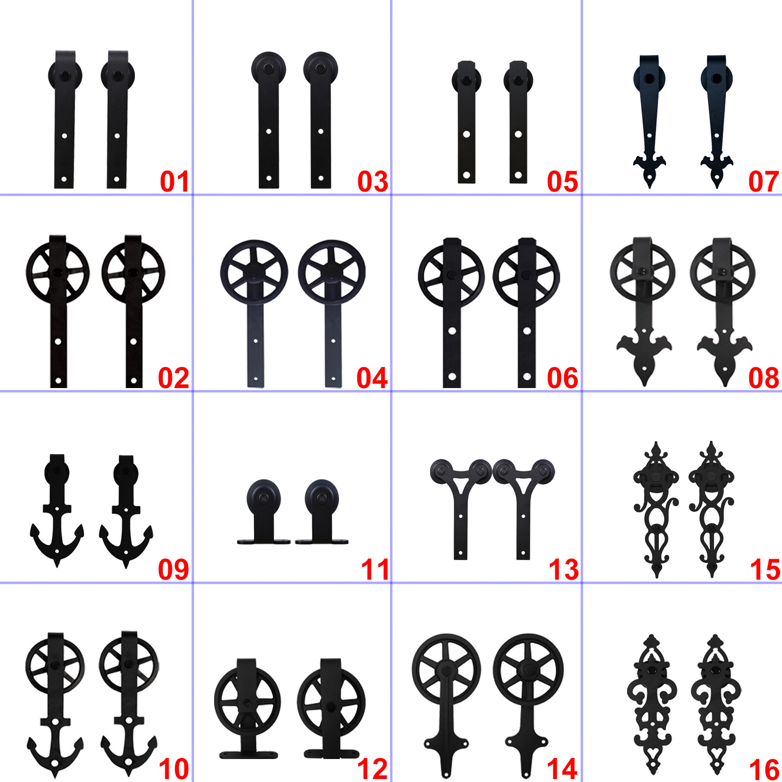 4ft-20ft Steel Sliding Barn Door Hardware Closet Track Kit for Single Wood Door gallery