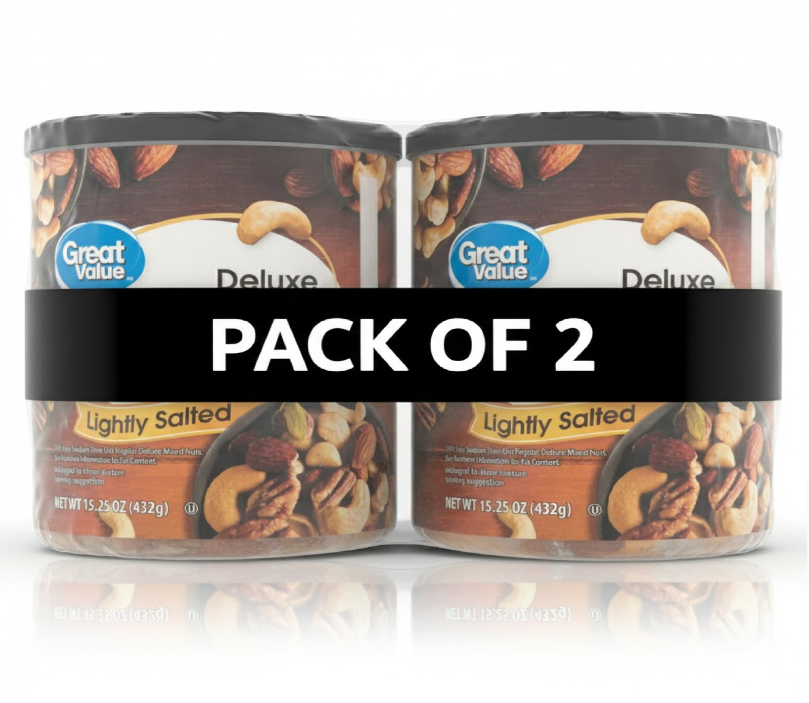 Great Value Lightly Salted, Deluxe Mixed Nuts, 15.25 oz 2 PACK gallery