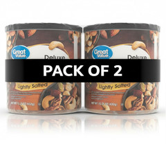 Great Value Lightly Salted, Deluxe Mixed Nuts, 15.25 oz 2 PACK