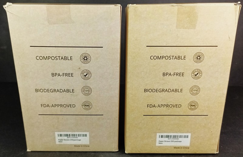 Paper Straws 500 Pcs Biodegradable Compostable FDA Approved Colorful Stripes gallery