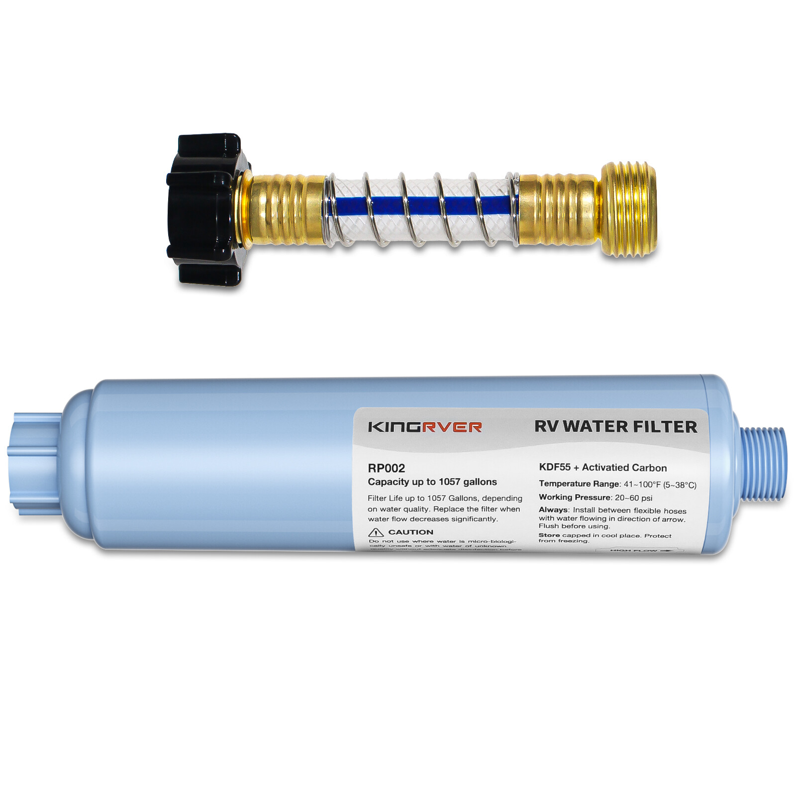 RV Inline Water Filter with Hose Protector for 3/4" Garden Hose,Camper,Marine gallery