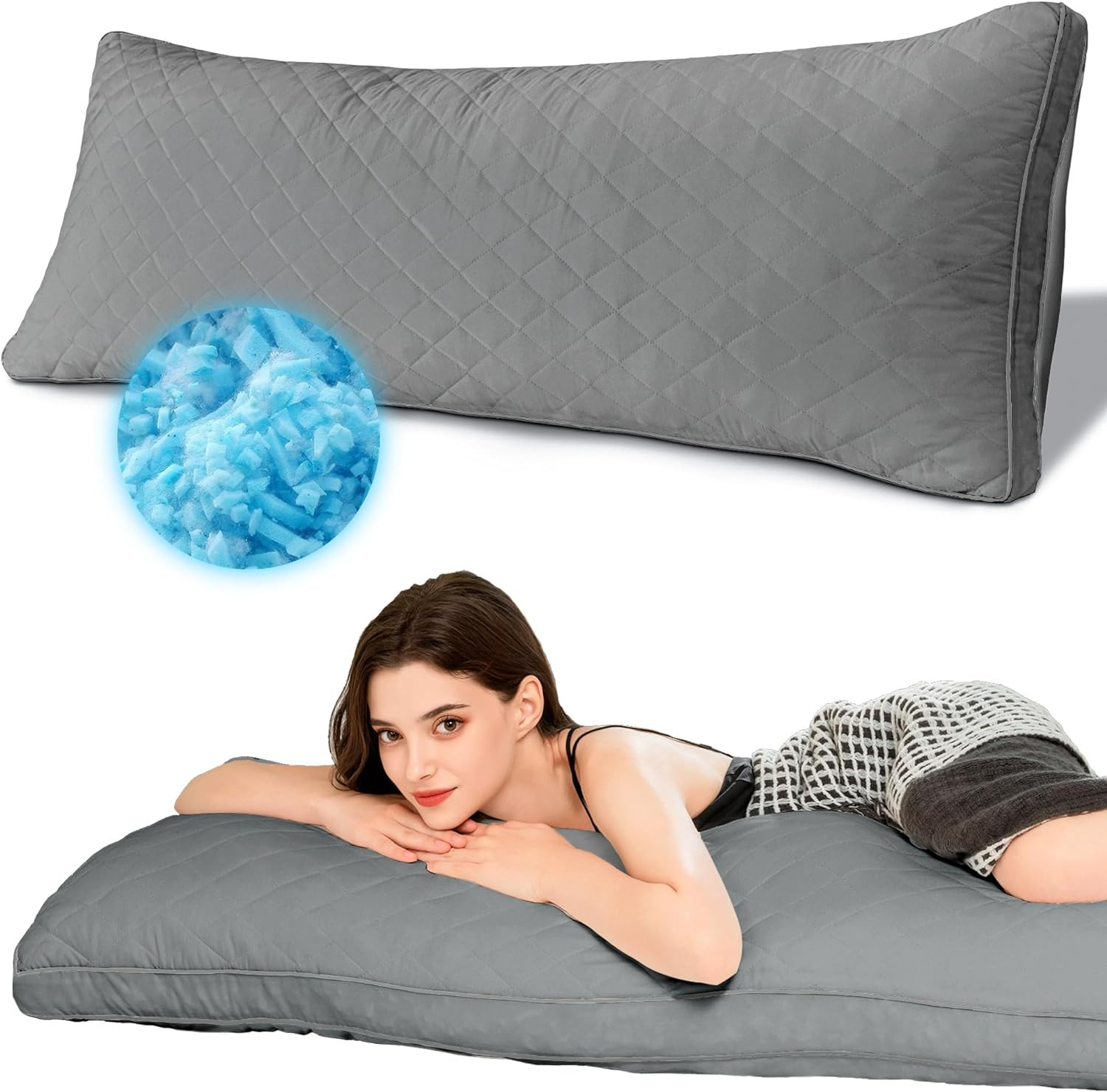 Memory Foam Body Pillow, Full Large Body Pillows for Adults, Firm & Fluffy Long gallery