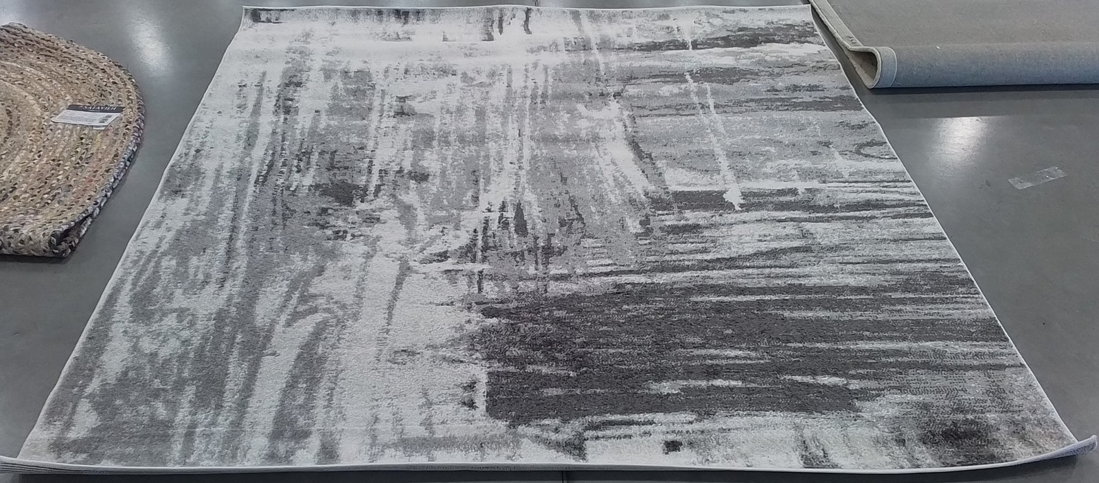 IVORY / GREY 7'-0" x 7'-0" Back Stain Rug, Reduced Price 1172789957 ADR133C-7SQ gallery