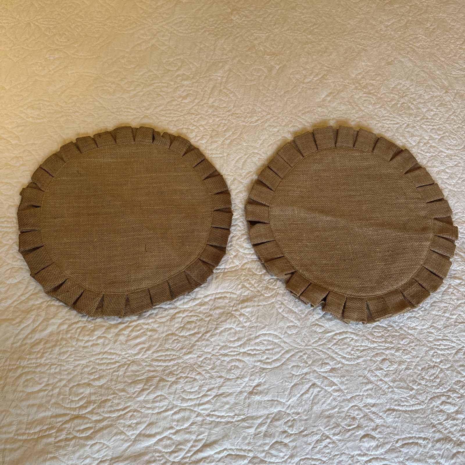 Ruffled Burlap Placemats by Nicole Miller Set 2 gallery