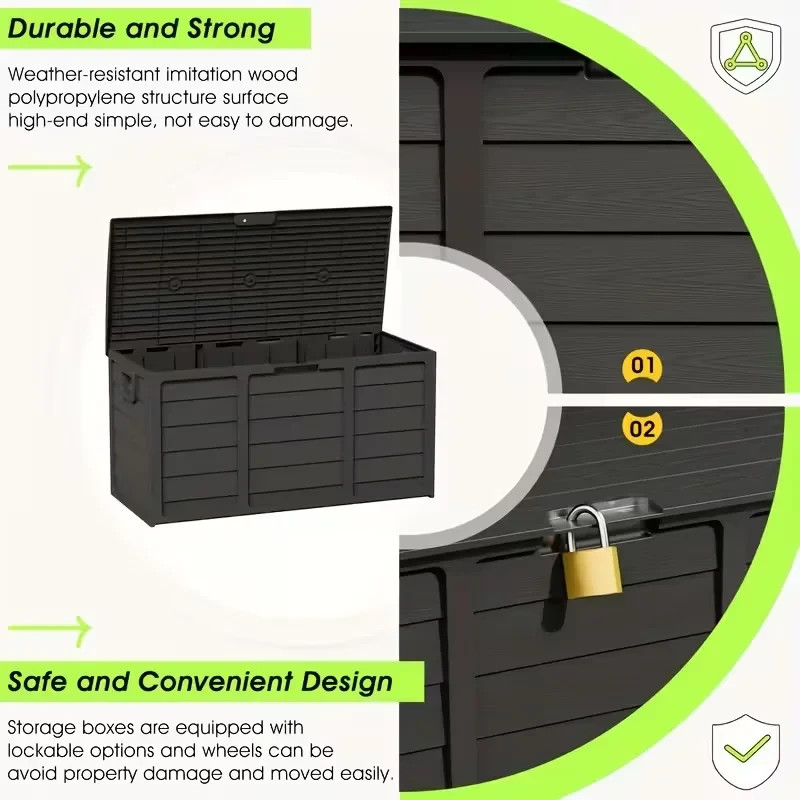 Outdoor Storage Deck Box Large Chest Bin Patio Garden 75-Gal Container gallery