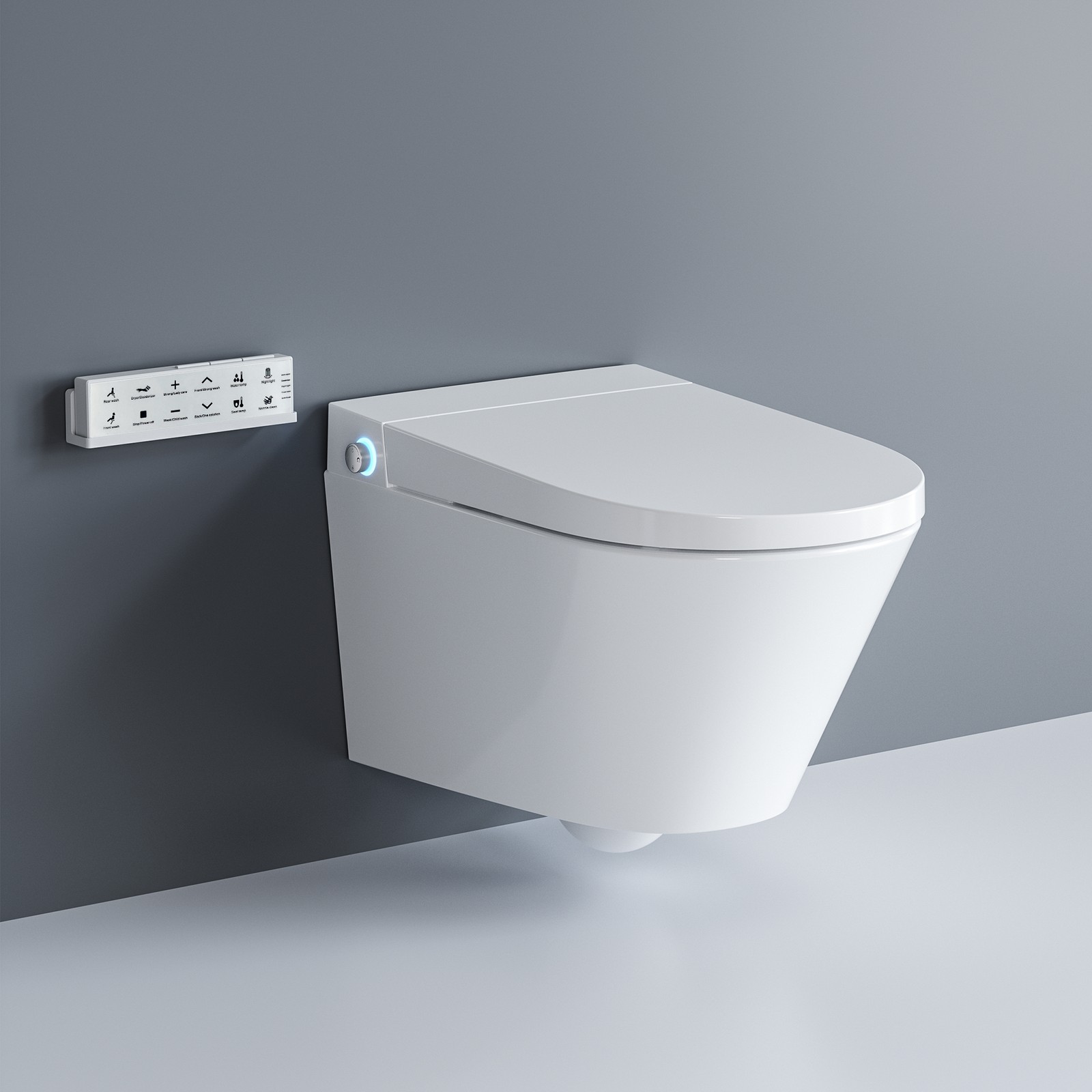 HOROW Smart Wall Hung Toilet Combo Built-in Bidet, Auto Open/Close Lid, Dryer gallery