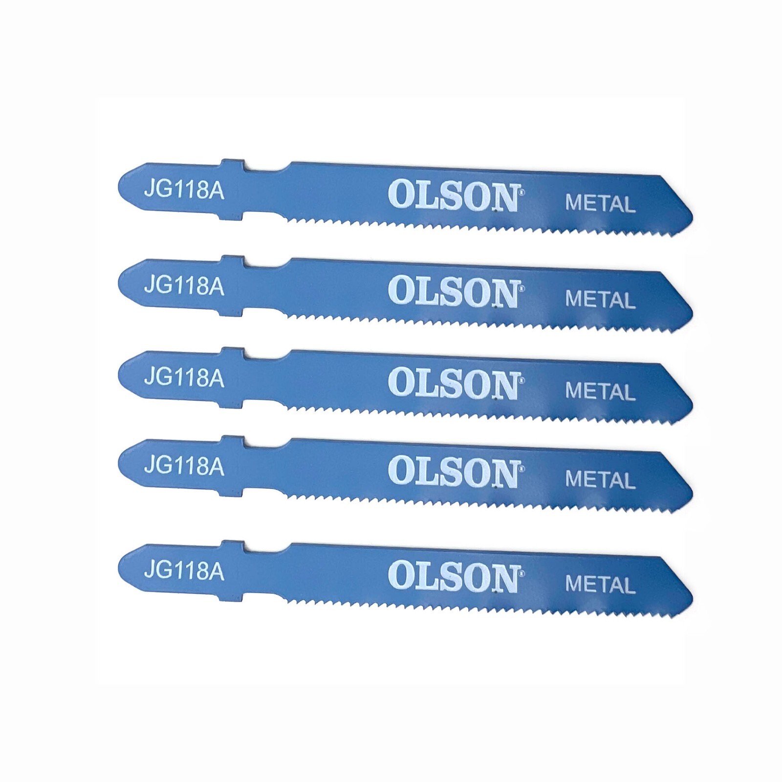 OLSON Jigsaw Blades 5PCS 3" 21T - Metal Cutter, Straight Cuts, T-Shank (JG118A) gallery