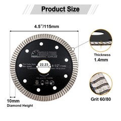 SHDIATOOL Superthin Mesh Diamond Narrow Turbo Blade 4.5/5″ Cutting Ceramic Tile