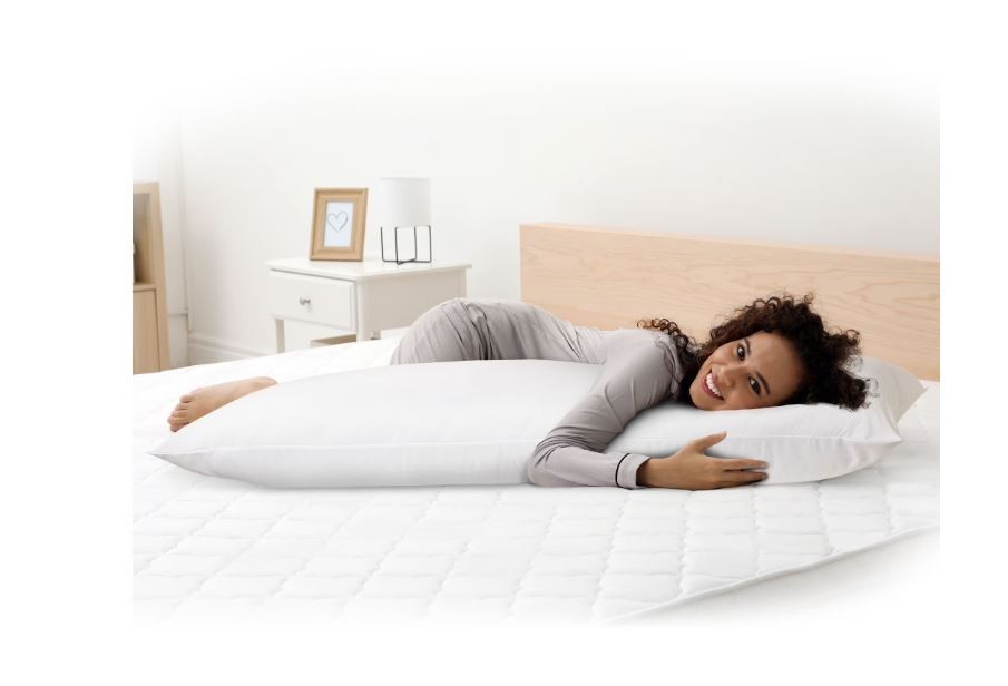 Mainstays Body Pillow - 20"x 54", White, Microfiber, Hypoallergenic gallery