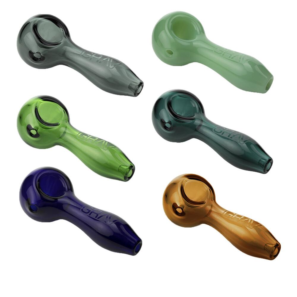 GRAV Classic Spoon 4" Inches Hand Pipe Glass Bowl (MULTIPLE COLORS) *SHIPS ASAP* gallery