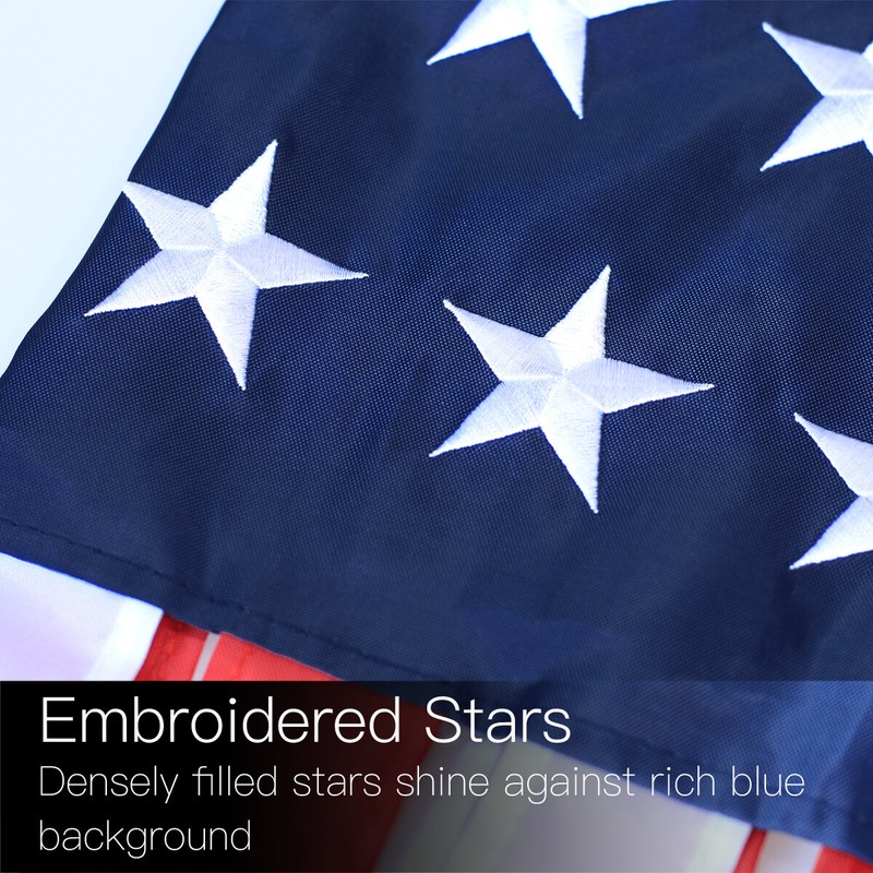 2 Pcs 40 Inch American US Flag Windsock USA Patriotic Decorations Embroidered gallery