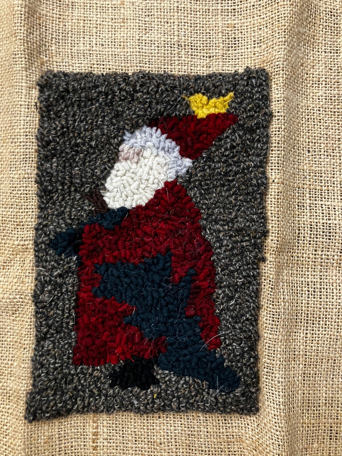 Unfinished Punch Needle Hooked Christmas Santa Claus gallery