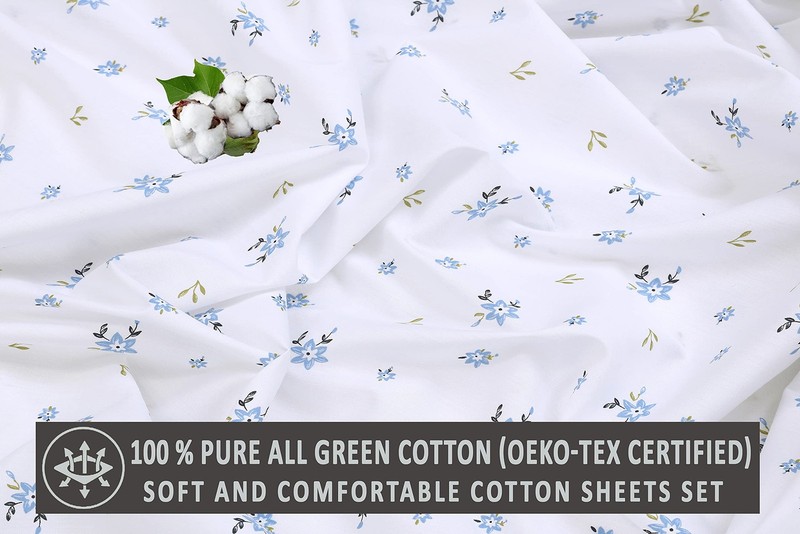 RUVANTI 100% Cotton Sheets for King Size Bed - Crispy Cooling Percale Sheets - B gallery