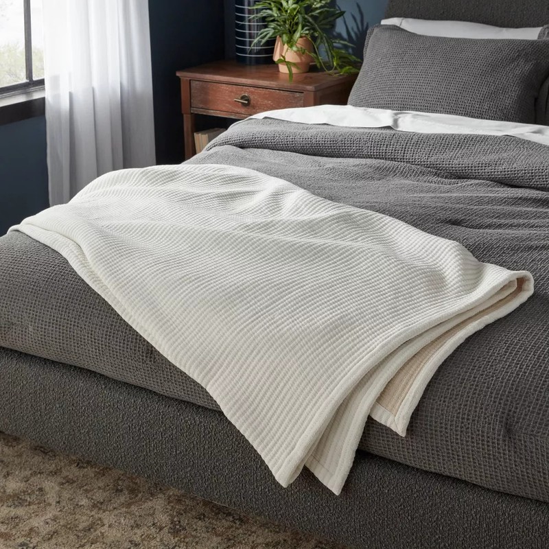 Threshold Full/Queen Matelasse Throw Blanket - Ivory Heavyweight 92x90" gallery