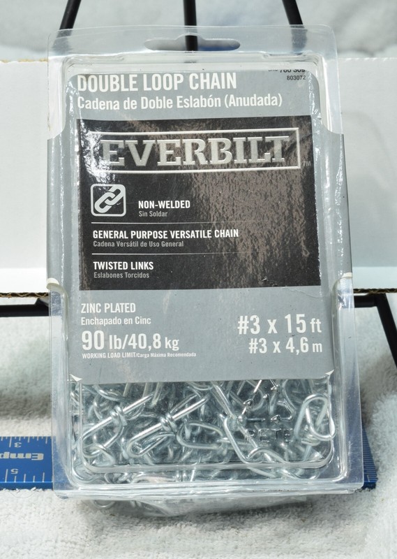 Everbilt 803072 Double Loop Chain #3 x 15 ft. 90 lb. Capacity Zinc Plated gallery