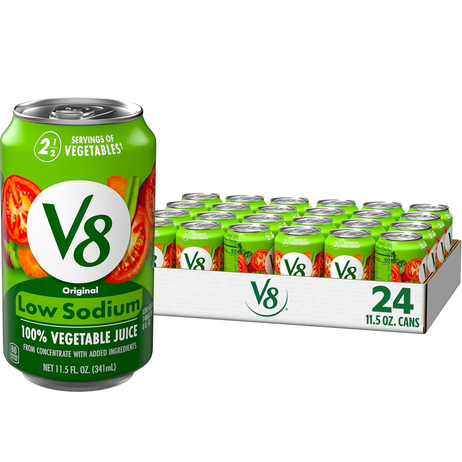 V8 Low Sodium Original 100% Vegetable Juice 11.5 Fl Oz Can 24 Pack gallery