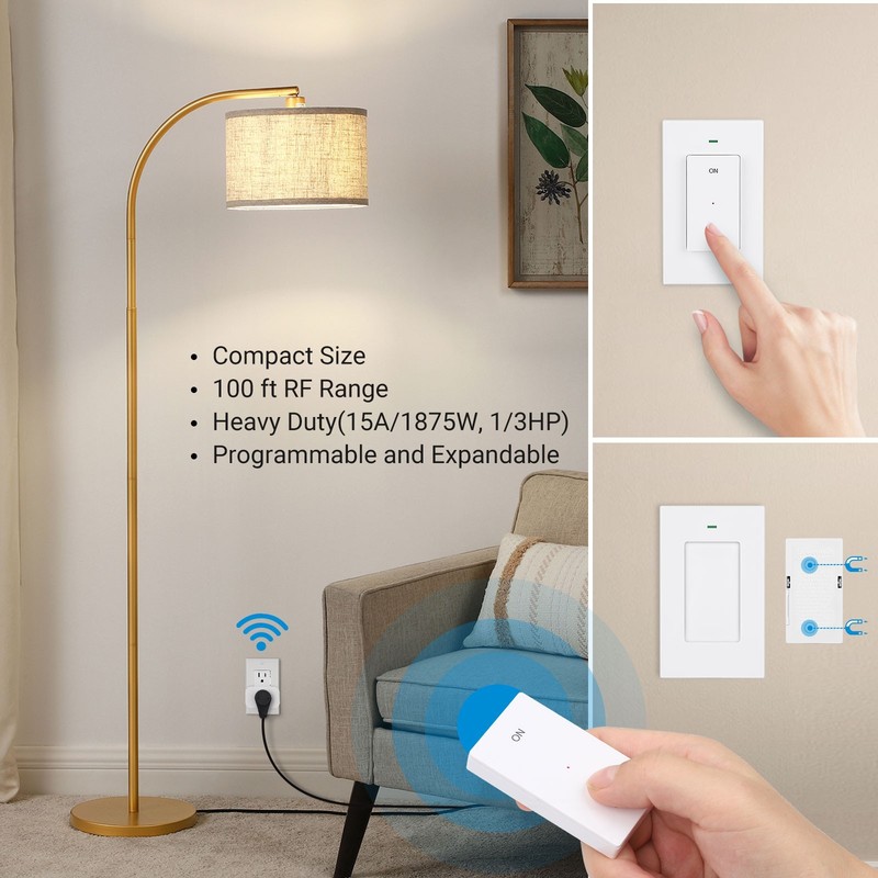 DEWENWILS Remote Control Outlet Wireless Wall Mounted Light Switch Plug in gallery