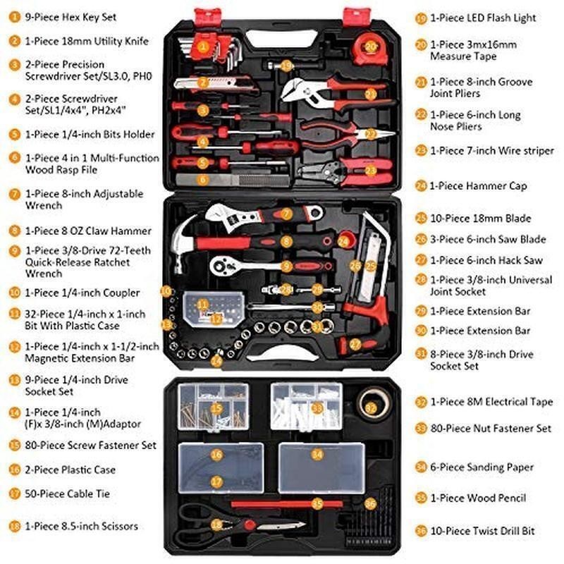 325 Piece Home Repair Tool Kit Toolbox Storage Case W/ Drawer Homeowner Diyer US gallery