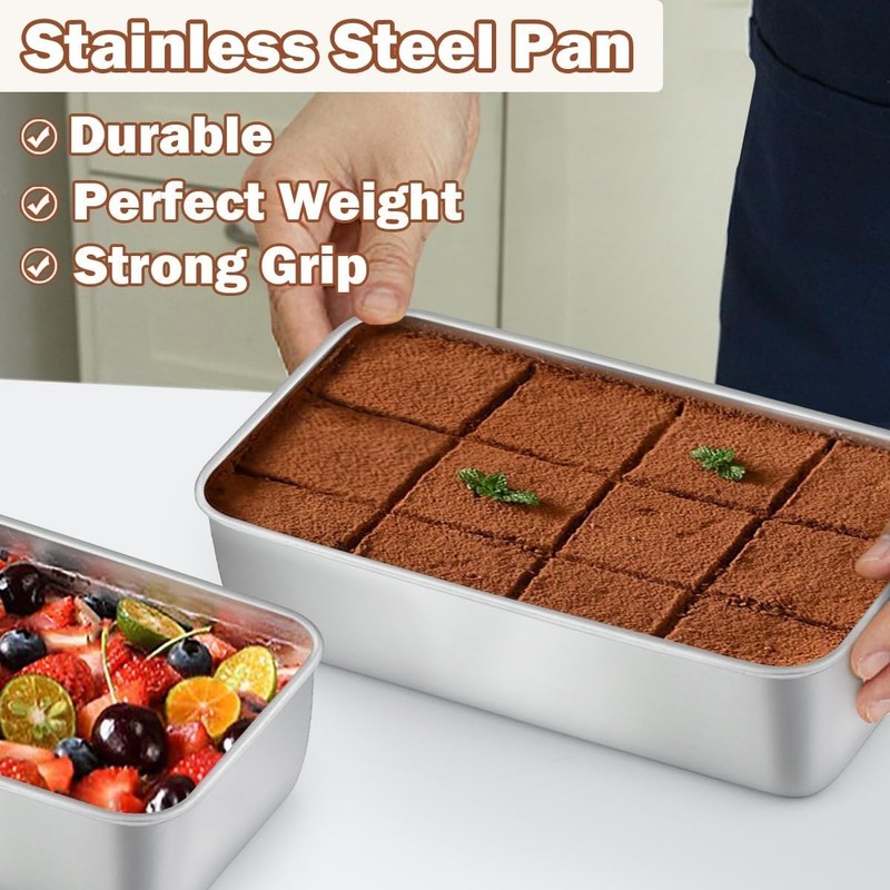 2 Pack Bread Loaf Pans for Baking Bread, 9x5Inch Stainless Steel Meatloaf Bak... gallery