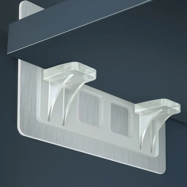12pcs Non Marking Shelf Divider Brackets Transparent Support Holders - NEW gallery