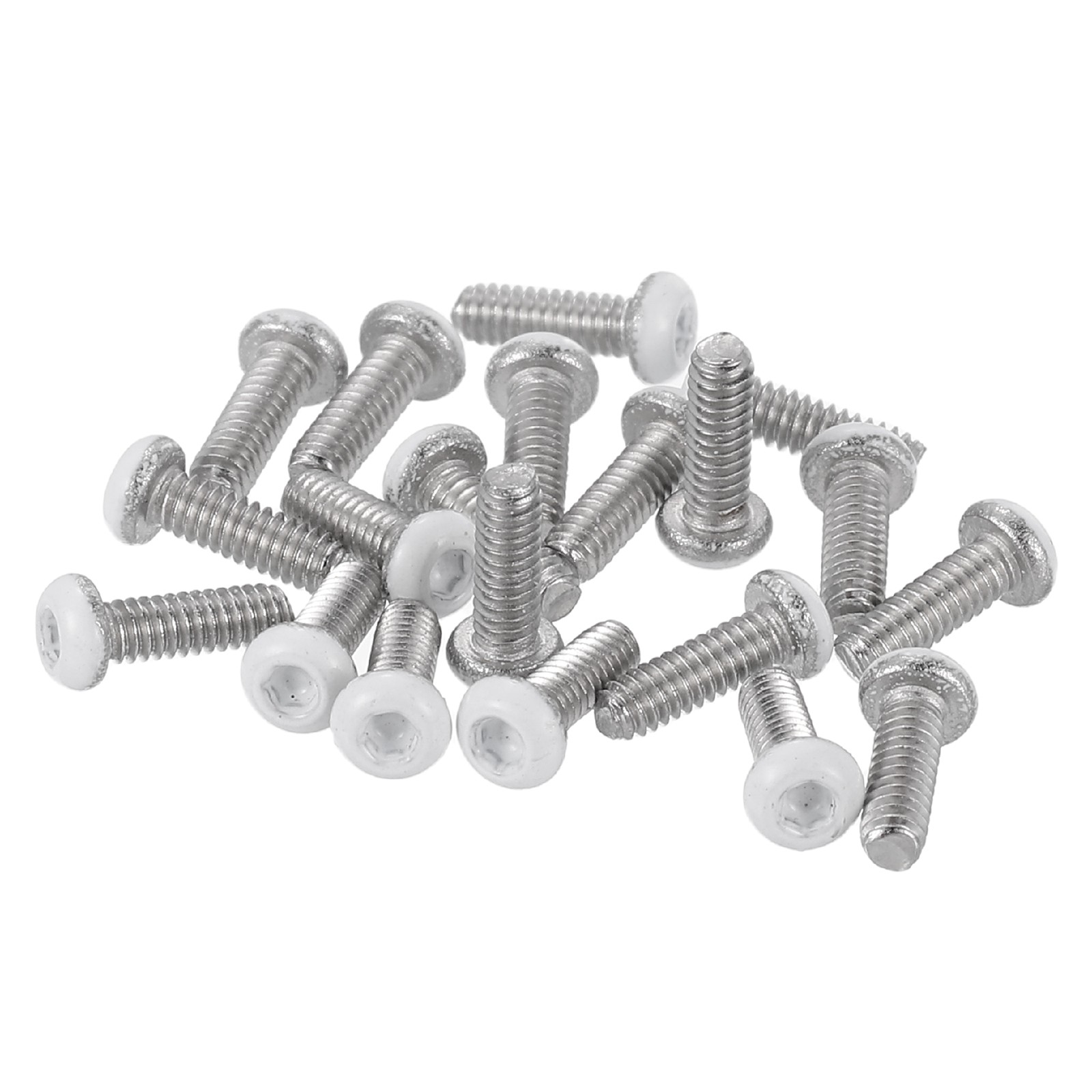 20 Pcs M2-0.4 x 6mm Button Head Socket Cap Screw Machine Screw, White gallery