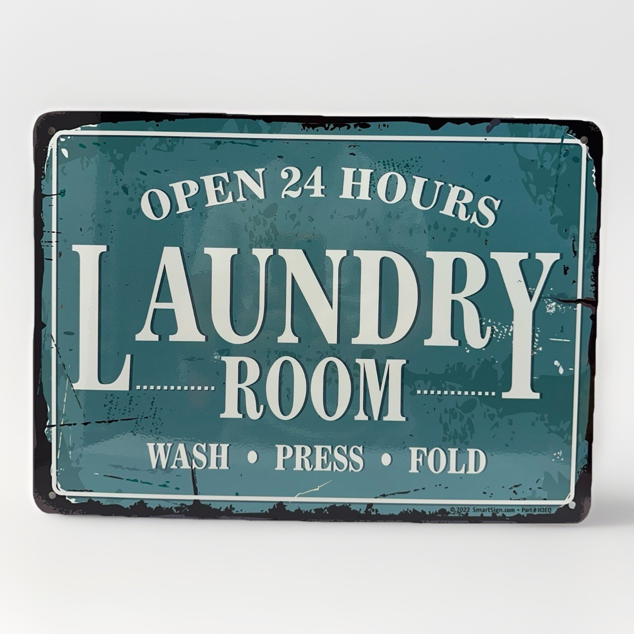 Laundry Room Sign Open 24 Hours Self Service Wash Press Fold Size 10x14 New gallery