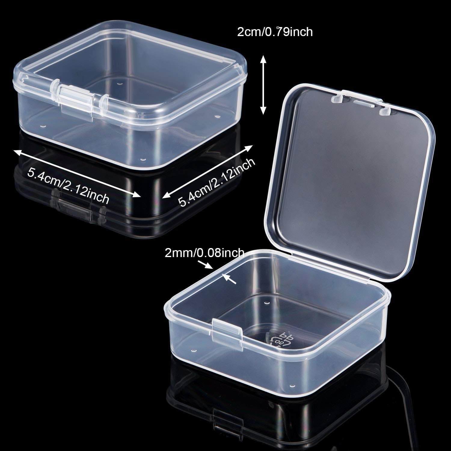 2/4/10 Clear Plastic Storage Container Box Hinged Lid DIY Arts Crafts Marker Pen gallery
