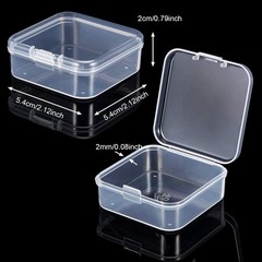 2/4/10 Clear Plastic Storage Container Box Hinged Lid DIY Arts Crafts Marker Pen