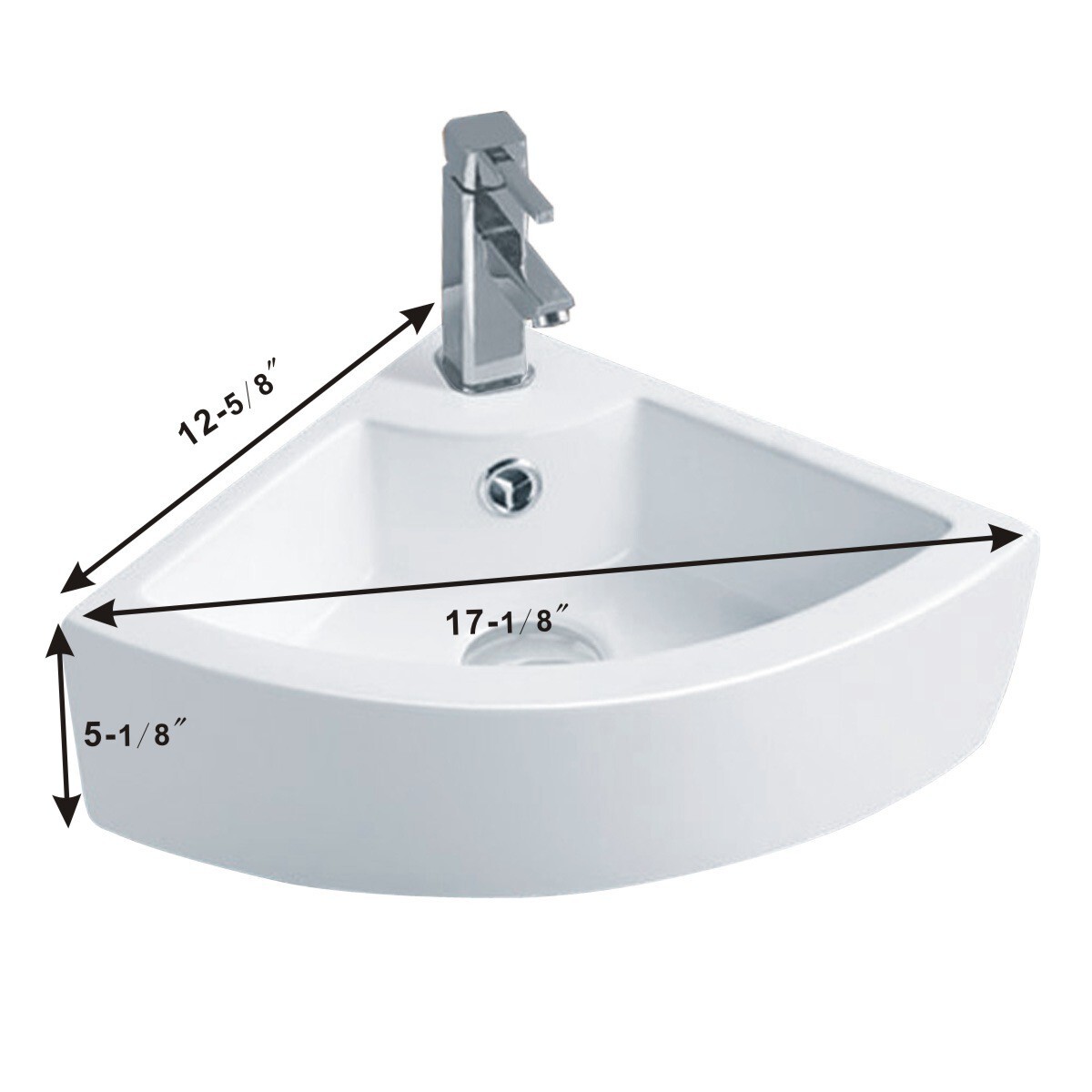 Corner Countertop Vessel Sink with Faucet Hole and Overflow Renovator's Supply gallery