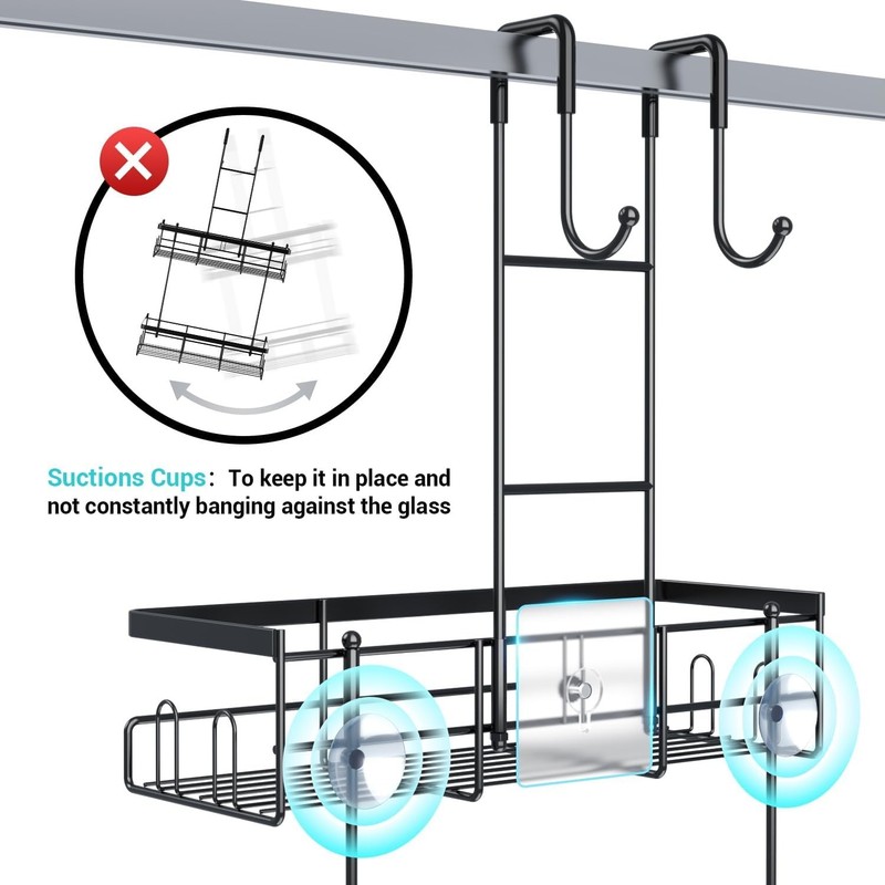 Over the Door Shower Caddy Rustproof Stainless Steel Hanging Bathroom Organizer gallery