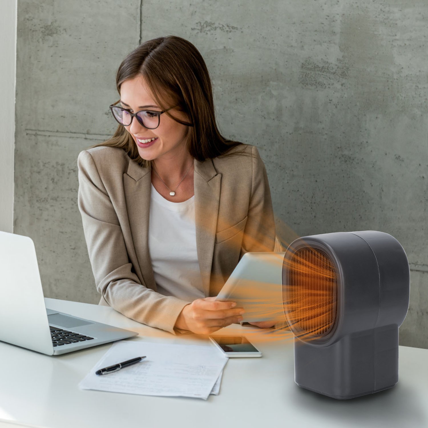 Mini Desktop Fan Heater Personal Small For Home Offices Electric Heater Portable gallery